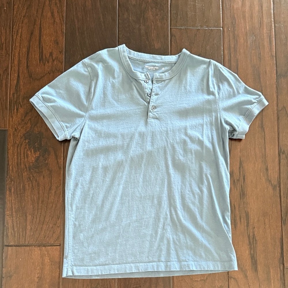 Abercrombie & Fitch Light Blue Henley Tee